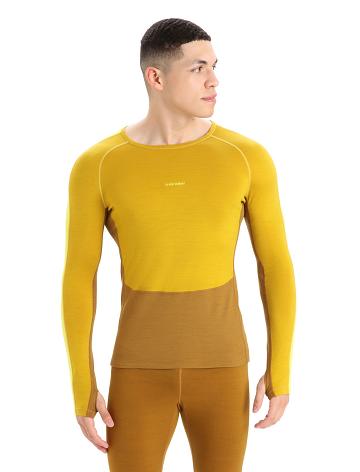 Silent Gold / Clove Icebreaker 200 ZoneKnit™ Merino Long Sleeve Crewe Men's Base Layers | AU 1326HAPK